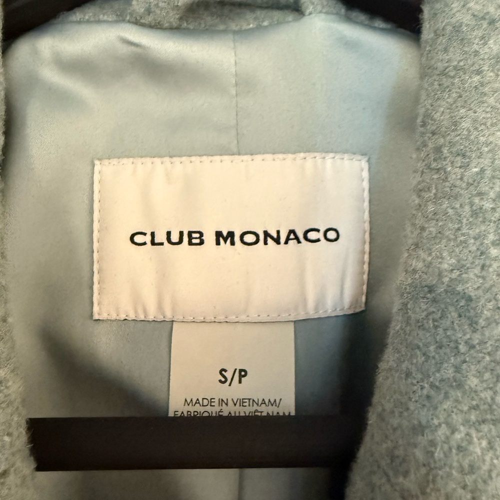 Club Monaco Sage Trench Coat with Notched Lapels - Picture 4 of 5